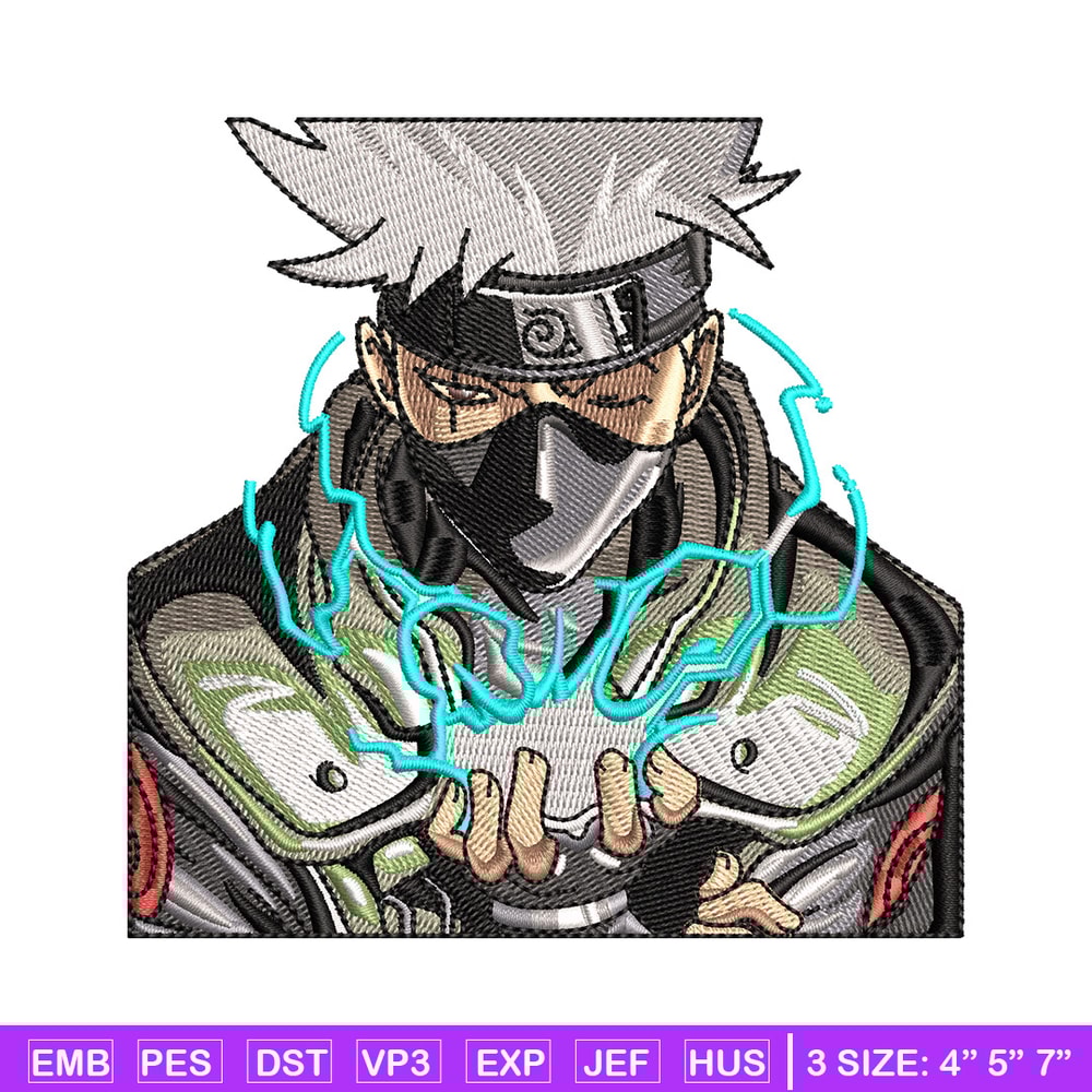 Kakashi chidori embroidery design, Naruto embroidery, Embroidery file, Embroidery shirt, Emb design, Digital download.jpg