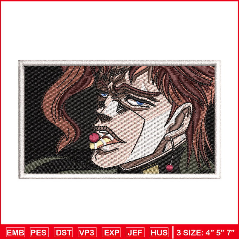 Kakyoin Noriaki embroidery design, Jojo embroidery, Anime design, Embroidery shirt, Embroidery file,Digital download 1.jpg