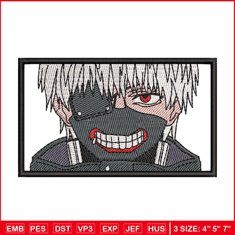Ken kaneki embroidery design, Kaneki embroidery, Embroidery shirt, Embroidery file, Anime design, Digital download.jpg