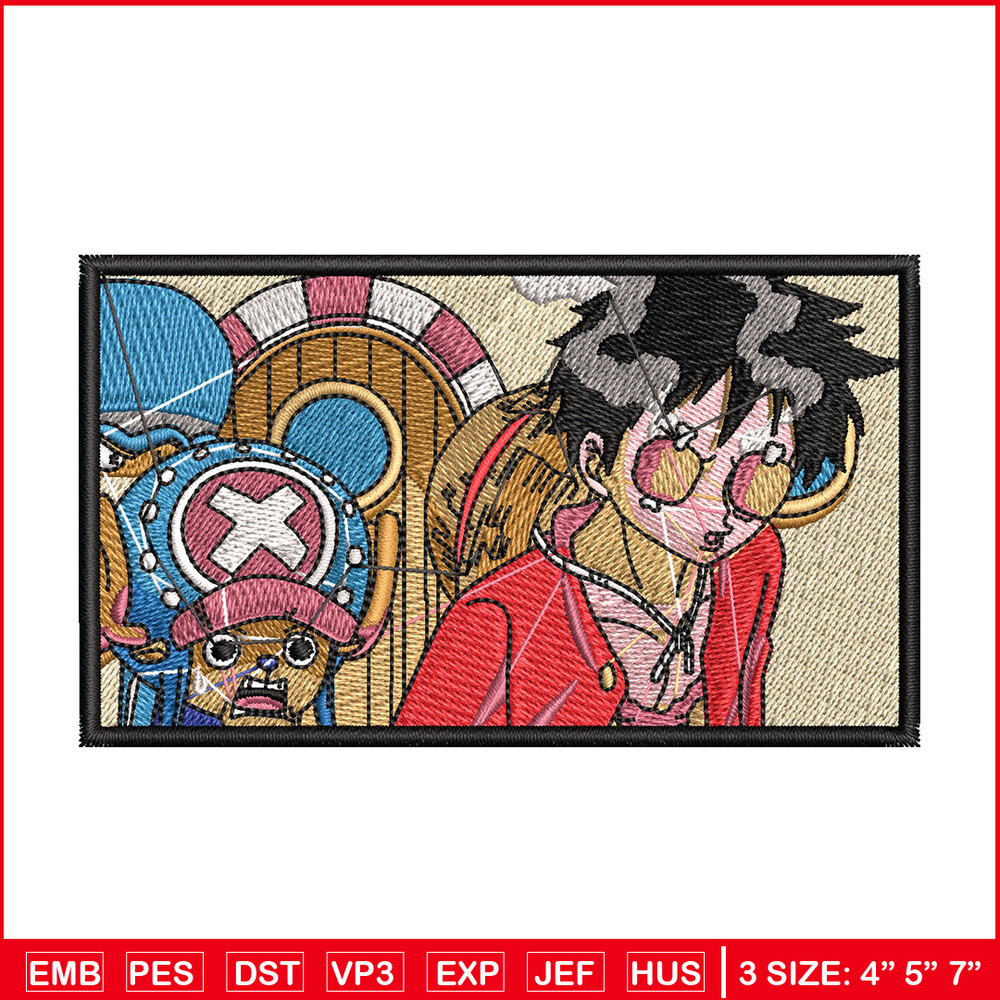 Luffy chopper embroidery design, One piece embroidery, Embroidery shirt, Embroidery file, Anime design, Digital download.jpg
