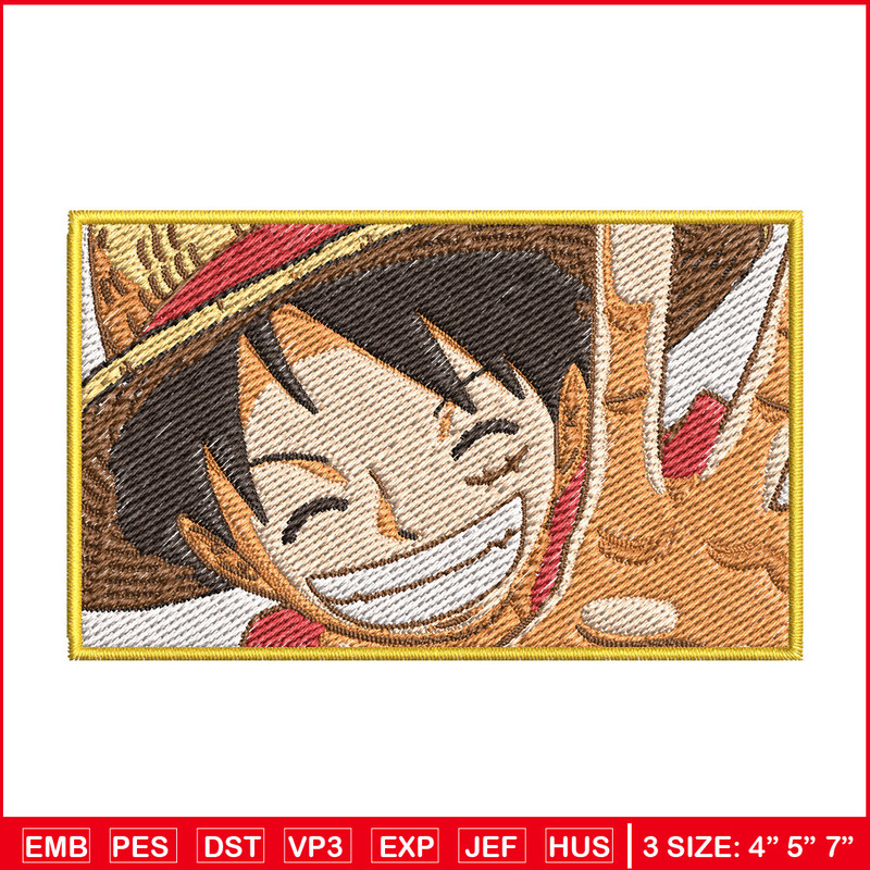 Luffy embroidery design, One piece embroidery, Anime design, Embroidery file, Embroidery shirt, Digital download (10) 1.jpg
