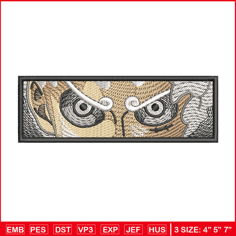 Luffy g5 eyes embroidery design, One piece embroidery, Anime design, Embroidery shirt, Embroidery file, Digital download 1.jpg