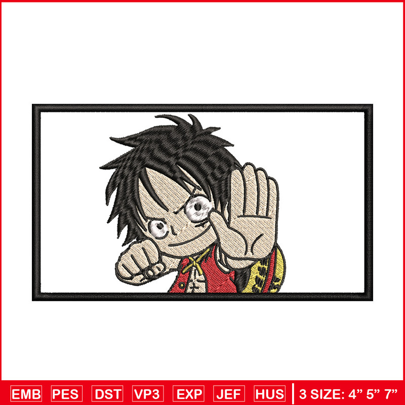 Luffy kid embroidery design, One piece embroidery, Anime design, Embroidery shirt, Embroidery file, Digital download 1.jpg