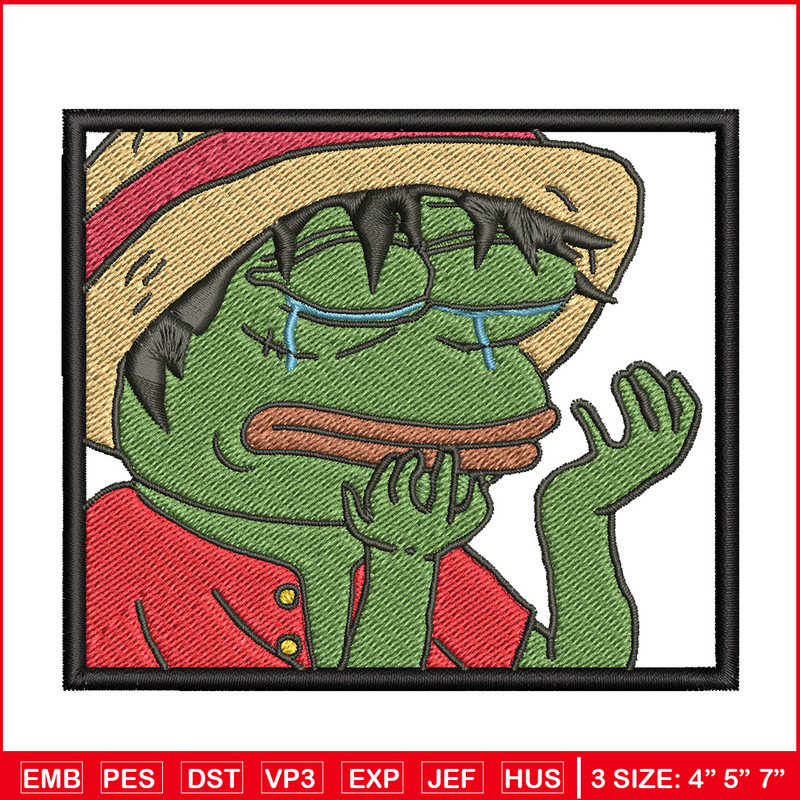 Luffy meme embroidery design, One piece embroidery, Anime design, Embroidery shirt, Embroidery file, Digital download.jpg
