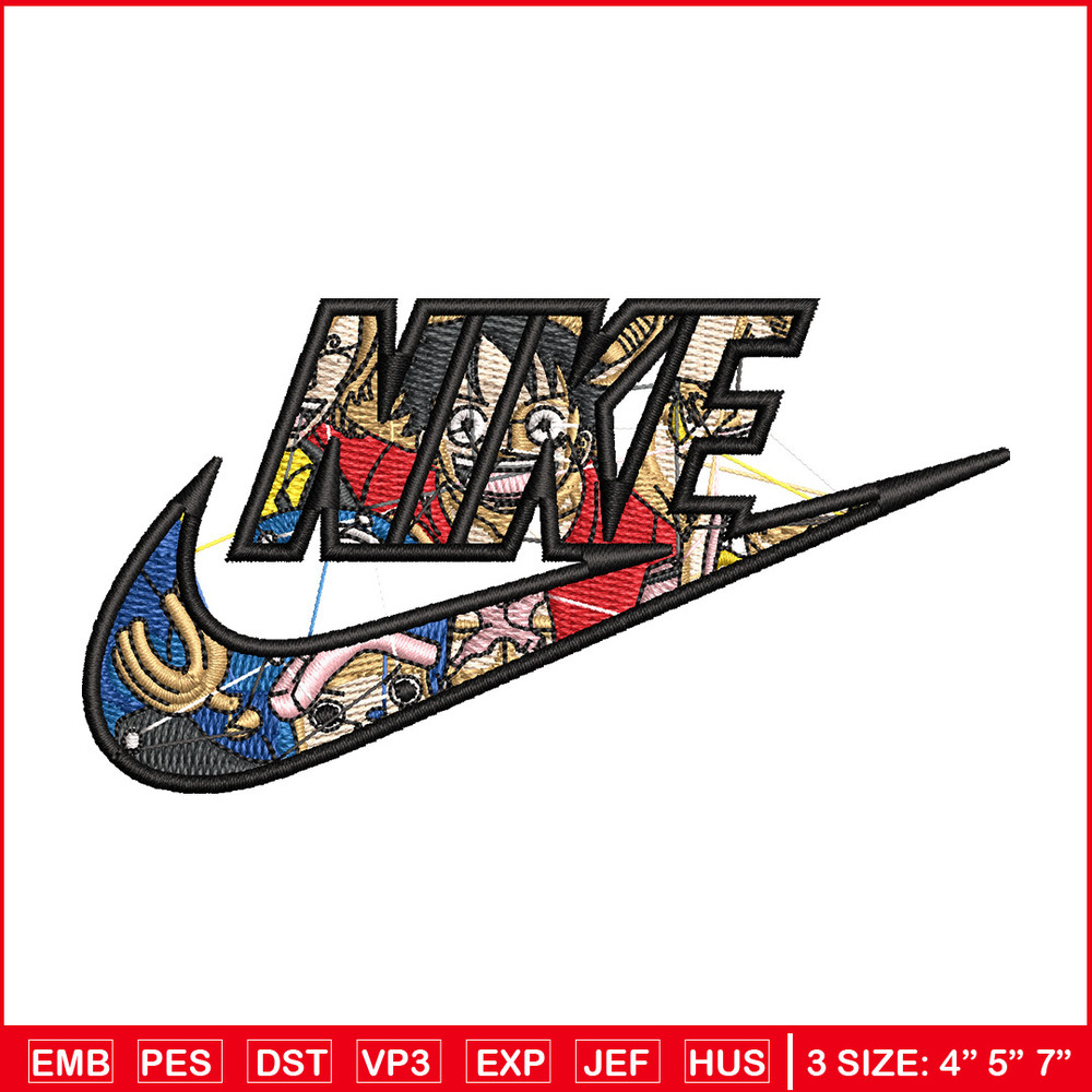 Luffy swoosh embroidery design, One piece embroidery, Anime design, Embroidery shirt, Embroidery file, Digital download 1.jpg