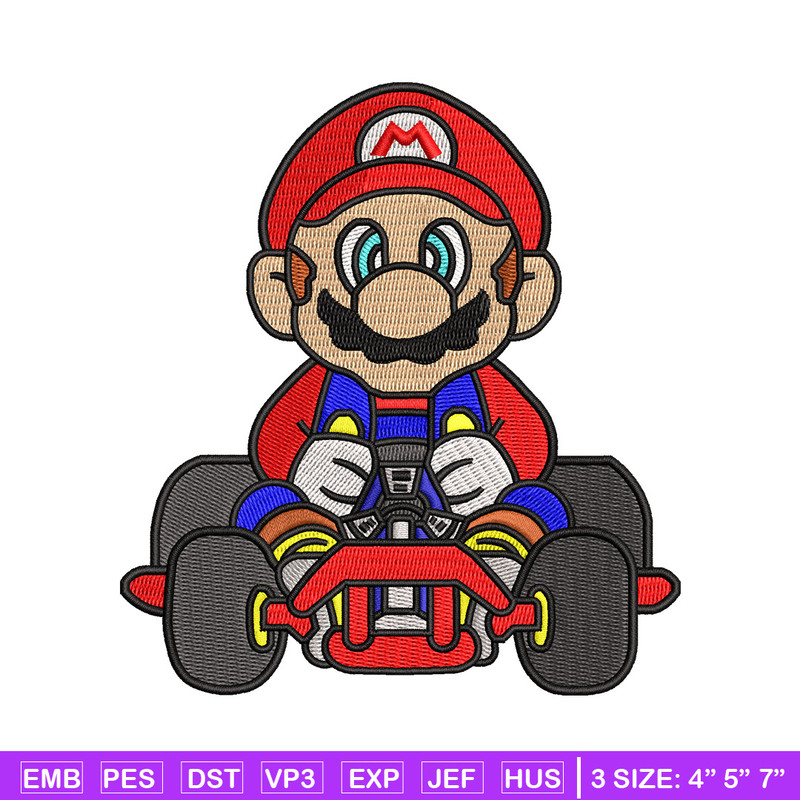 Mario car embroidery design, Mario embroidery, Embroidery file, Embroidery shirt, Emb design, Digital download.jpg