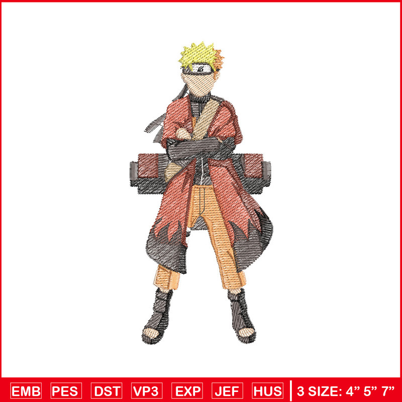 Naruto sage embroidery design, Naruto embroidery, Anime design, Embroidery shirt, Embroidery file, Digital download 1.jpg