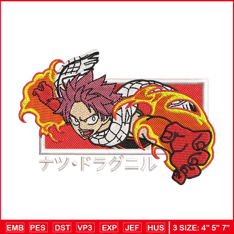 Natsu box embroidery design, Fairy tail embroidery, Anime design, Embroidery shirt, Embroidery file, Digital download 1.jpg