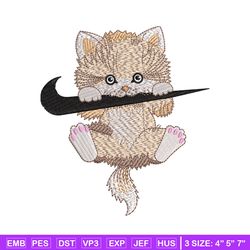 nike cat cute embroidery design, cat embroidery, nike design, embroidery shirt, embroidery file