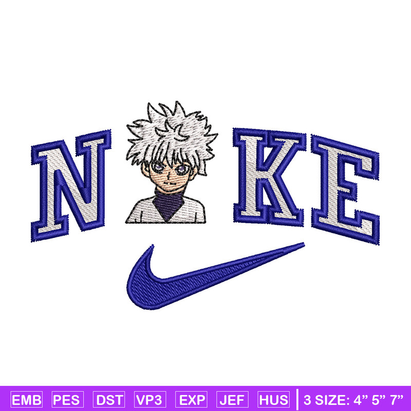 Nike Killua embroidery design, HxH embroidery, Nike design, Embroidery shirt, Embroidery file, Digital download.jpg