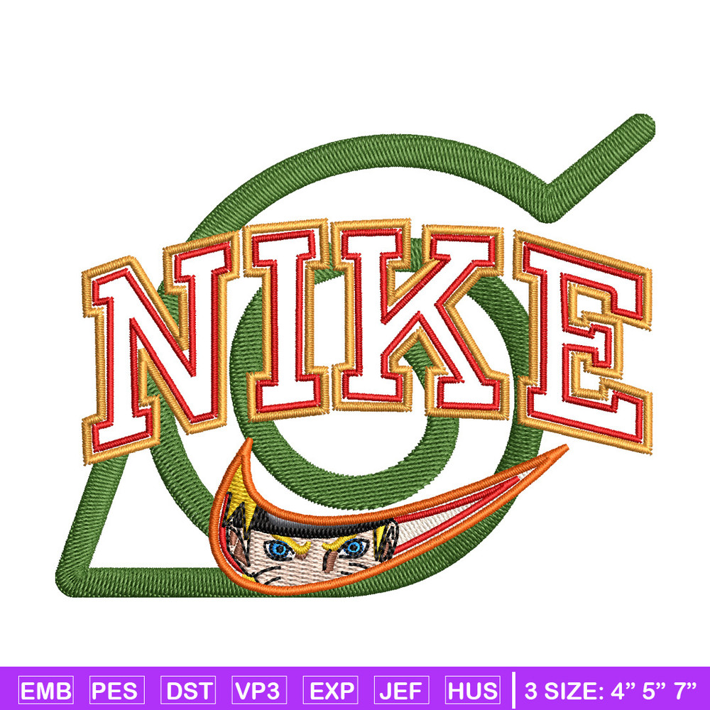 Nike konoha logo embroidery design, Naruto embroidery, Nike design,Embroidery shirt, Embroidery file, Digital download.jpg