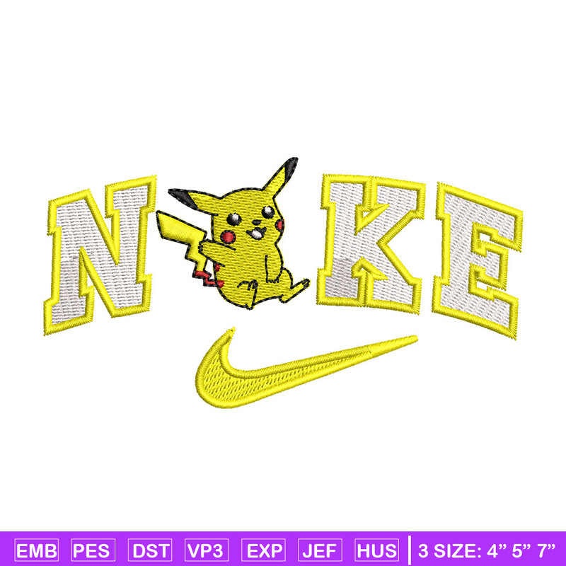Nike pikachu embroidery design, Pokemon embroidery, Nike design, Embroidery shirt, Embroidery file, Digital download.jpg