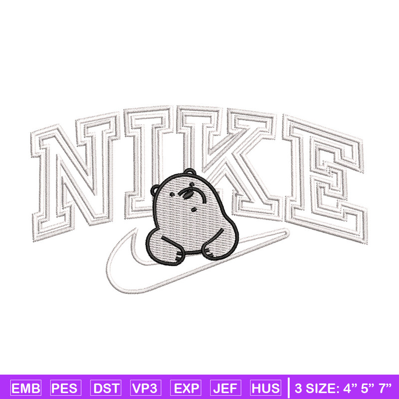 Nike white bear embroidery design, Cartoon embroidery, Nike design, Embroidery shirt, Embroidery file,Digital download.jpg