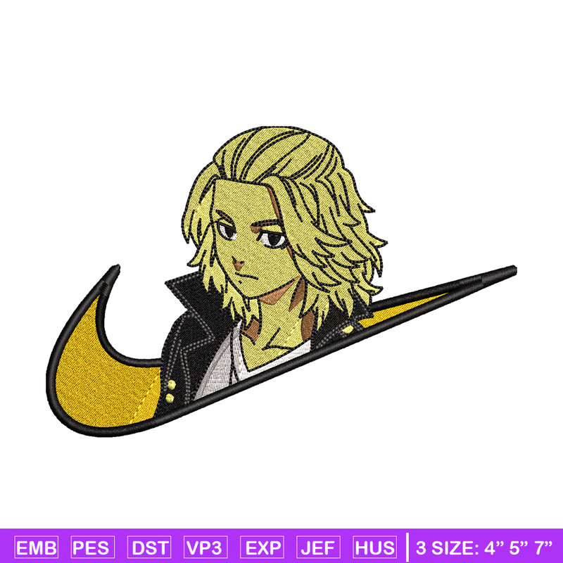 Nike x Mikey embroidery design, Tokyo revengers embroidery, nike design, embroidery file, anime shirt, Digital download.jpg