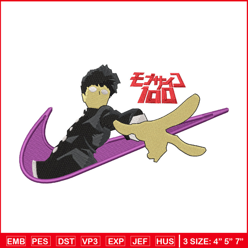 Nike x mob embroidery design, Mob psycho embroidery, Nike design, Embroidery shirt, Embroidery file, Digital download 1.jpg