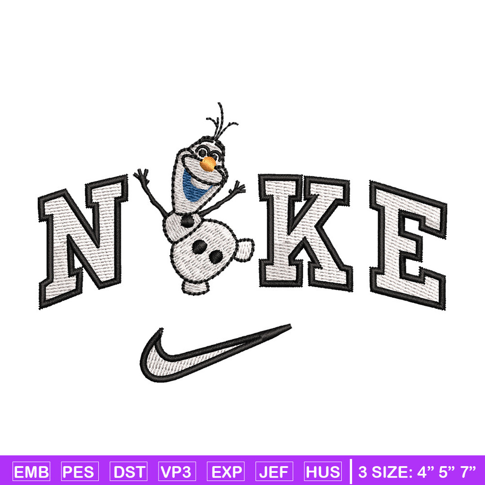 Nike x olaf embroidery design, Disney embroidery, Nike design, Embroidery shirt, Embroidery file, Digital download.jpg