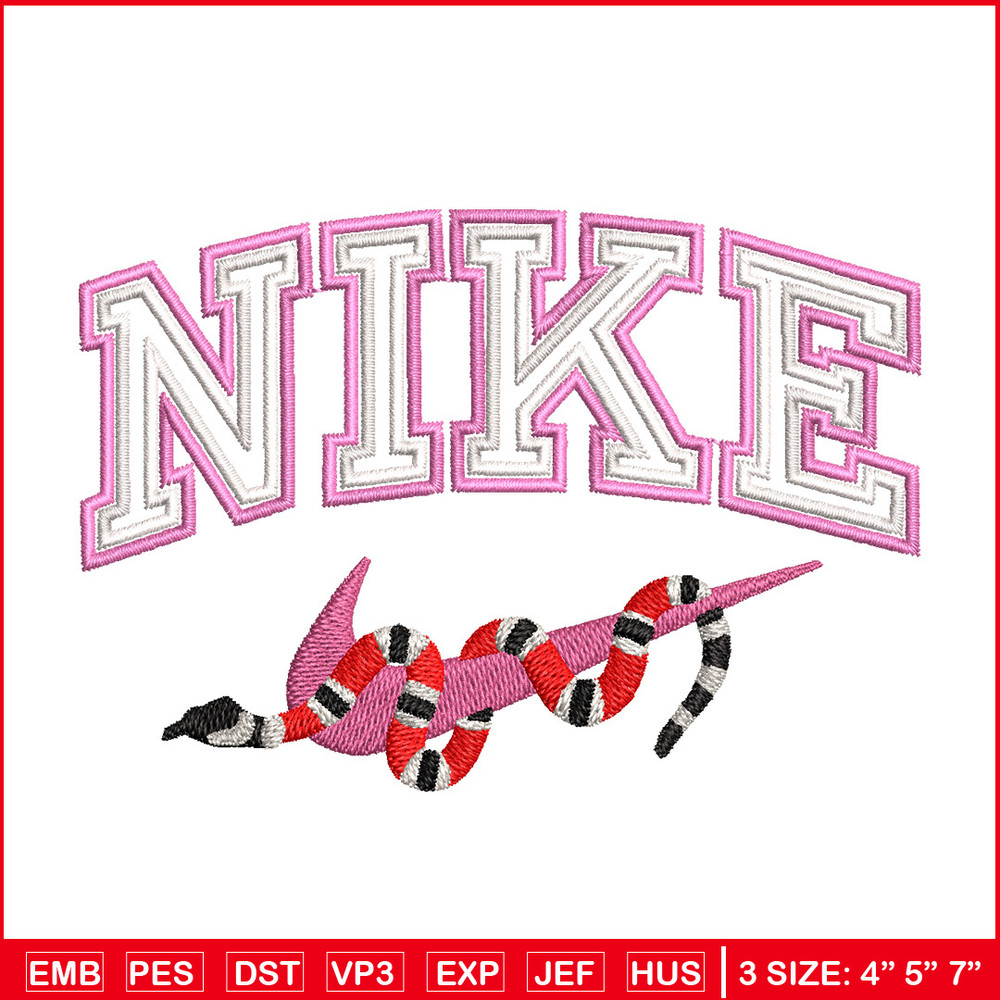 Nike x snake embroidery design, Snake embroidery, Nike design, Embroidery shirt, Embroidery file, Digital download 1.jpg