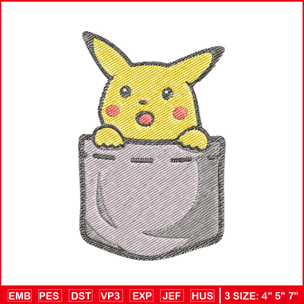 Pikachu bag embroidery design, Pokemon embroidery, Anime design, Embroidery file, Digital download, Embroidery shirt.jpg