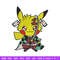 Pikachu Tanjiro Demon embroidery design, Pokemon embroidery, logo design, anime design, anime shirt, Digital download.jpg