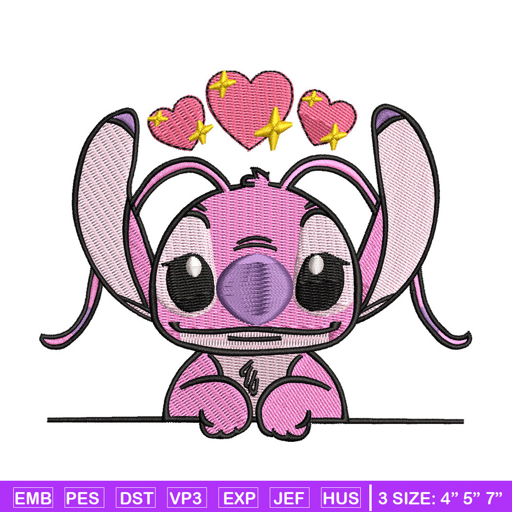 Pink stitch embroidery design, Stitch embroidery, Emb design, Embroidery shirt, Embroidery file, Digital download.jpg