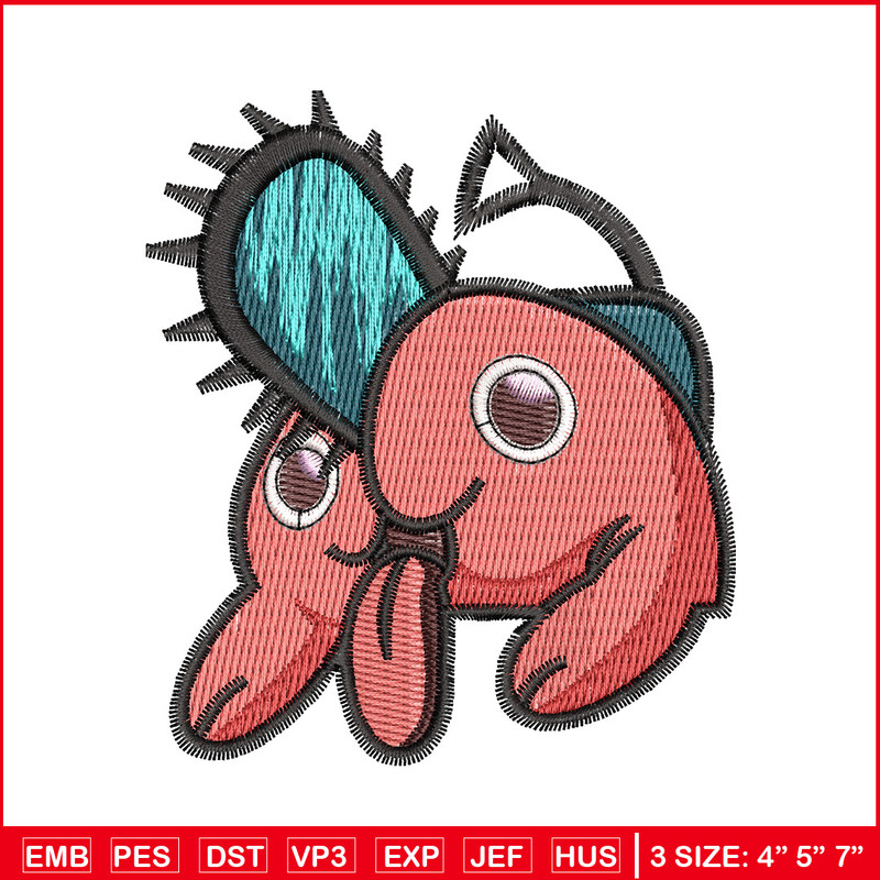 Pochita embroidery design, Chainsaw man embroidery, Anime design, Embroidery shirt, Embroidery file, Digital download 1.jpg