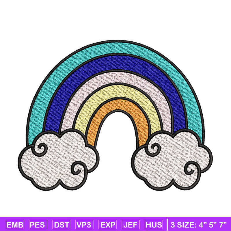 Rainbown cute embroidery design, Rainbown embroidery, Embroidery file, Embroidery shirt, Emb design, Digital download.jpg