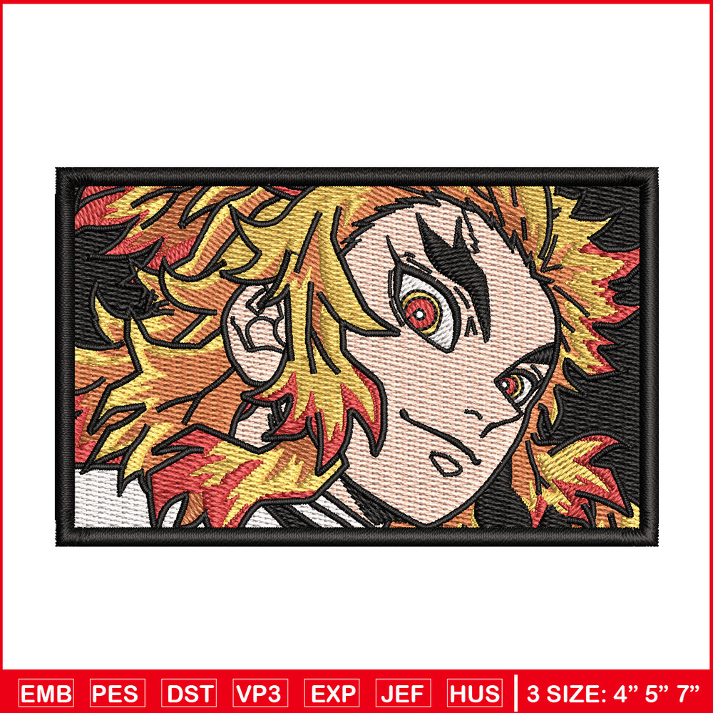 Rengoku rectangle embroidery design, Rengoku embroidery, Anime design,Embroidery shirt,Embroidery file, Digital download.jpg