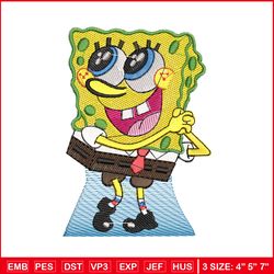 spongebob embroidery design, spongebob embroidery, anime design, embroidery shirt, embroidery file
