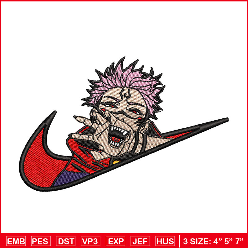 Sukuna nike embroidery design, Jujutsu embroidery, Nike design, Embroidery shirt, Embroidery file, Digital download.jpg