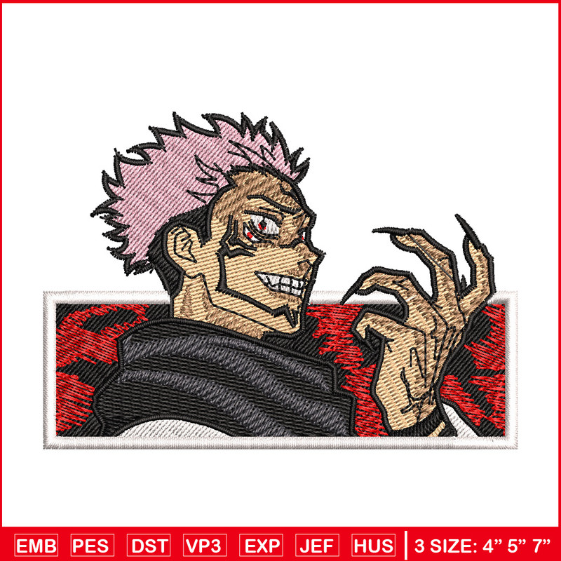 Sukuna red embroidery design, Sukuna embroidery, Embroidery shirt, Embroidery file, Anime design, Digital download.jpg