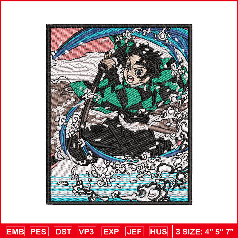 Tanjiro water embroidery design, Tanjiro embroidery, Anime design, Embroidery shirt, Embroidery file, Digital download.jpg