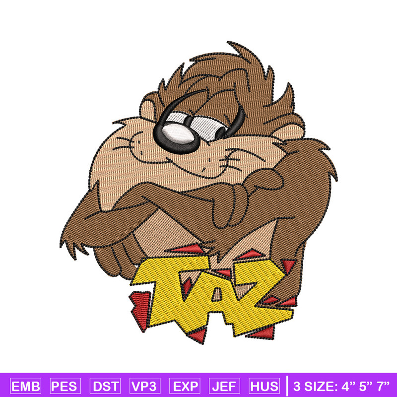 Taz embroidery design, Taz embroidery, Emb design, Embroidery shirt, Embroidery file, Digital download.jpg