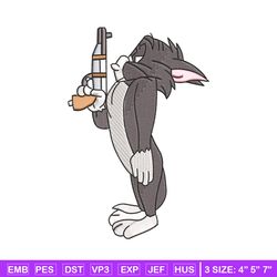 tom gun embroidery design, tom and jerry embroidery, embroidery shirt, embroidery file