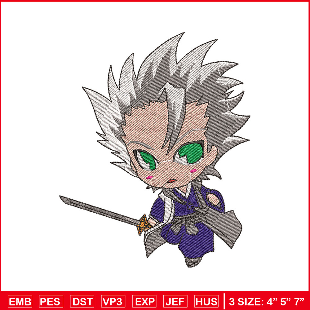 Toshiro chibi embroidery design, Bleach embroidery, Anime design, Embroidery file, Embroidery shirt, Digital download.jpg