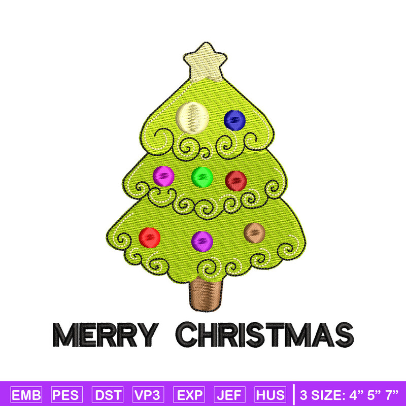 Tree chrismas embroidery design, Chrismas embroidery, Embroidery file, Embroidery shirt, Emb design,Digital download.jpg
