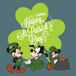 Happy St Patricks Disney Characters SVG