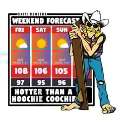 weekend forecast hotter than a hoochie coochie - only png file