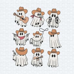 funny western cowboy ghost halloween svg