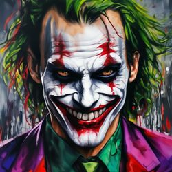 Joker DC Original Wall Art, Joker Comics DC Original Painting, Gotham City characters Wall Art,