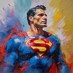 Superman DC Original Wall Art, Clark Kent Superman Comics DC Original Painting, DC comics characters Wall Art,