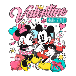 Mickey And Minnie Couple Valentine On Main Street PNG