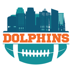 Nfl Dolphins Football Skyline SVG