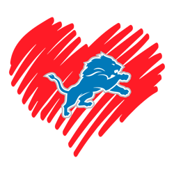 Detroit Lions Heart Football Lover SVG
