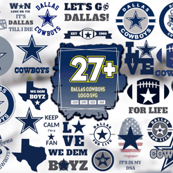 27 Files Dallas Cowboys Logo Svg Bundle, Cowboys Logo, NFL Lovers Svg