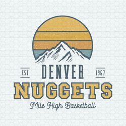Retro Denver Nuggets Mile High Basketball SVG