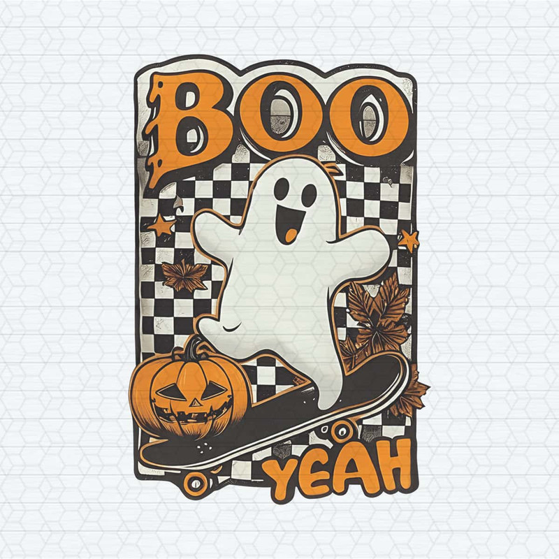 Boo Yeah PNG, Retro Halloween PNG.jpg