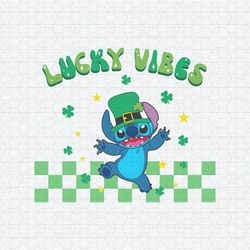 lucky vibes stitch saint patrick's day svg