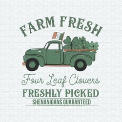 farm fresh four leaf clovers saint patrick's day svg