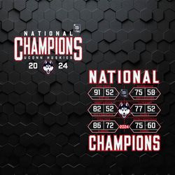 Uconn Huskies National Champions 2024 SVG