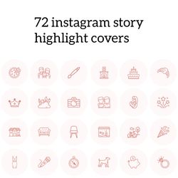 72 pale pink instagram highlight icons. minimalist instagram highlights covers. neutral aesthetic social media icons.